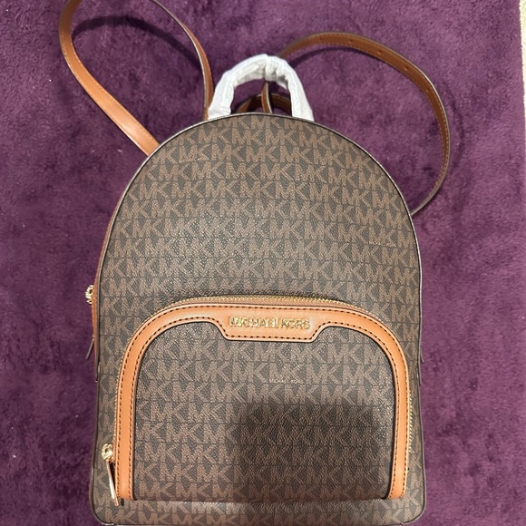 Michael Kors Jaycee Brown Backpack - Picture 1 of 3